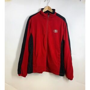 NFL San Francisco 49ers Mens Full Zip Fleece Jacket Red Grey Size M
